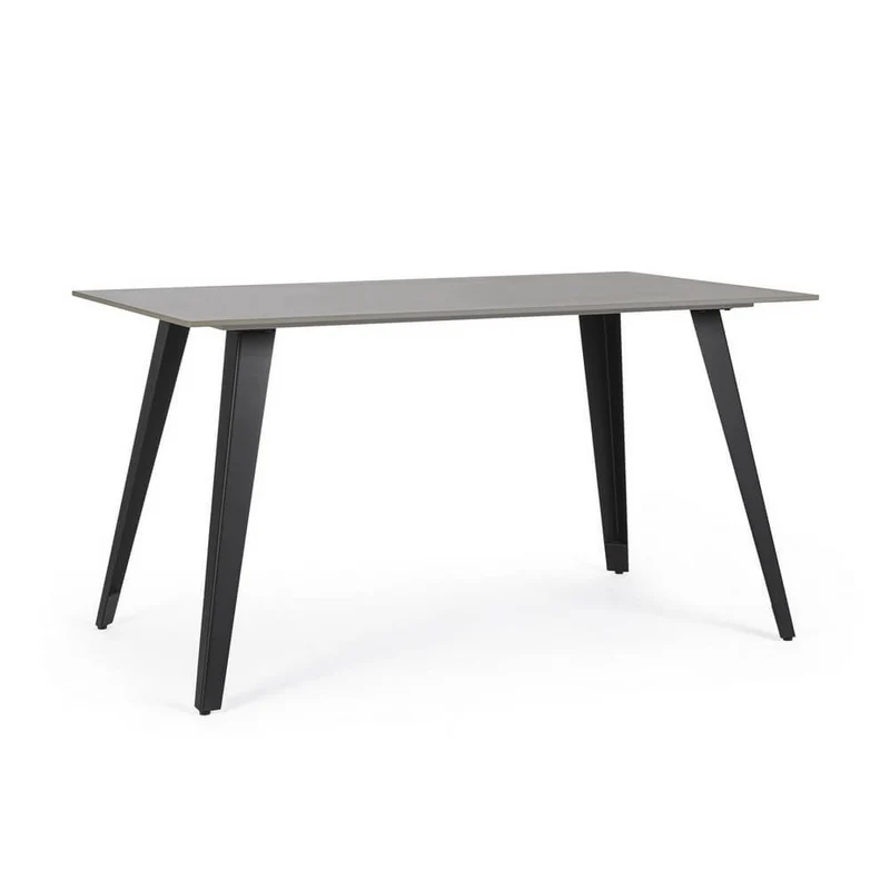 Tavolo da Pranzo con Piano in Gres e Gambe in Acciaio 140x80 - ARJETA