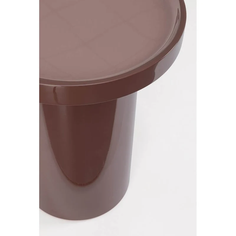 Tavolino rotondo in MDF laccato lucido base cilindrica H50,5 - OTILIA