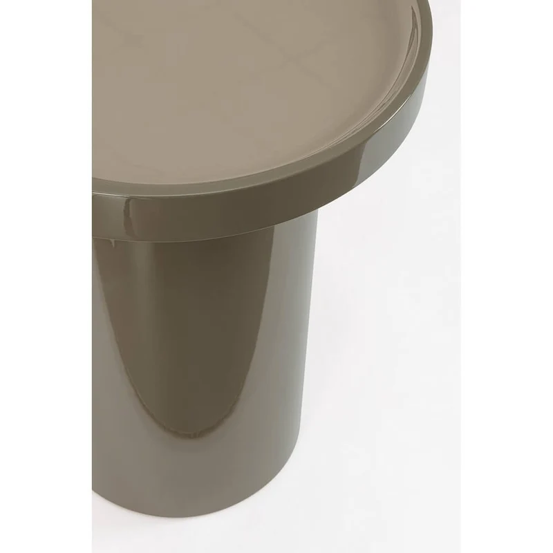 Tavolino rotondo in MDF laccato lucido base cilindrica H50,5 - OTILIA