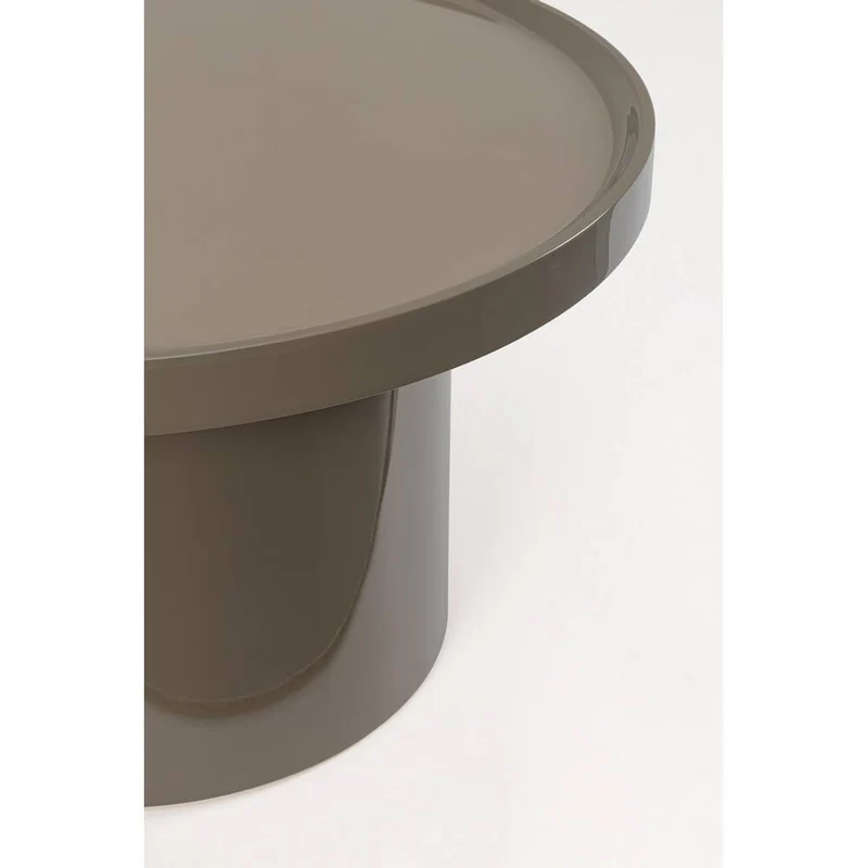 Tavolino rotondo in MDF laccato lucido base cilindrica H40 - OTILIA