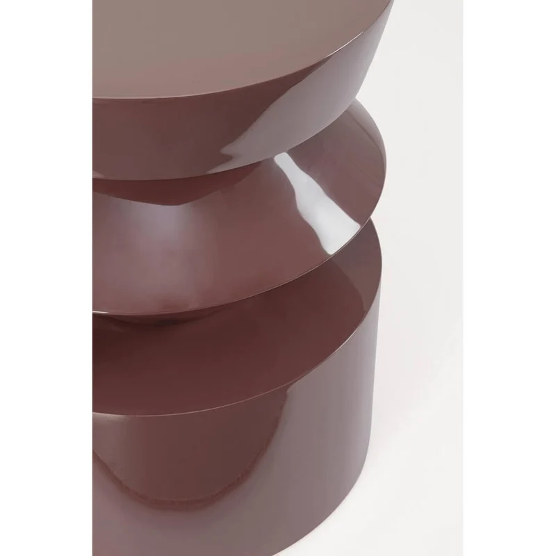 Tavolino rotondo in MDF laccato lucido design scultoreo - OTILIA