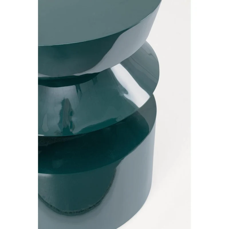 Tavolino rotondo in MDF laccato lucido design scultoreo - OTILIA