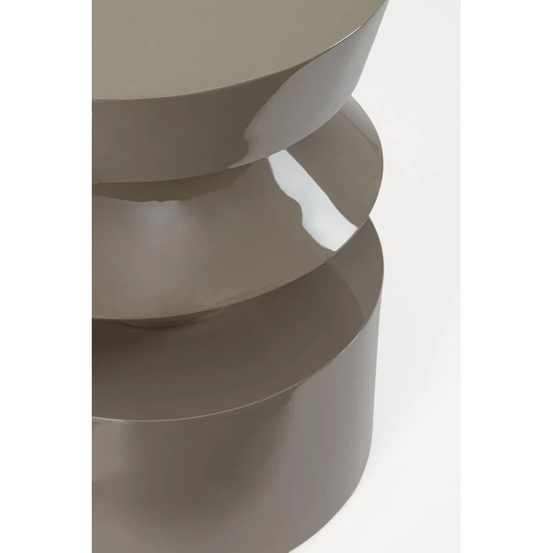 Tavolino rotondo in MDF laccato lucido design scultoreo - OTILIA