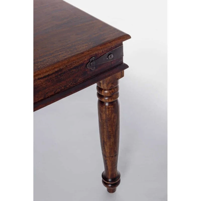 Tavolo da pranzo in legno di acacia massiccia gambe tornite stile etnico 160x90 - MUMBAI