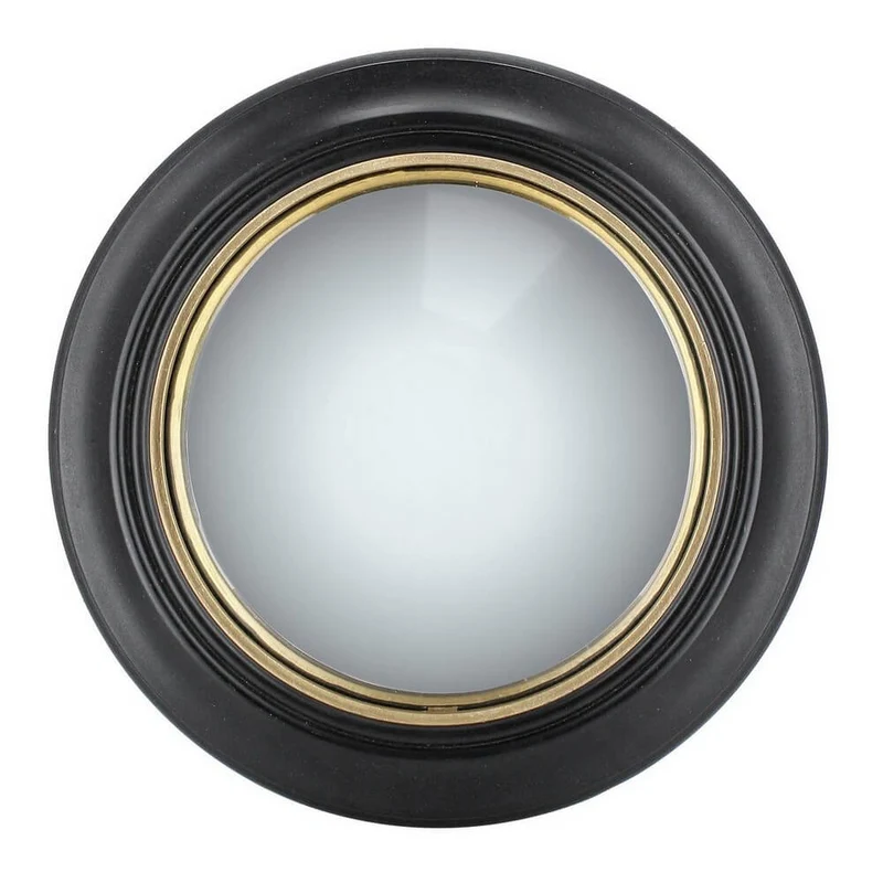 Specchio Rotondo Convesso in Legno di Mango con Cornice Oro - DUDHI