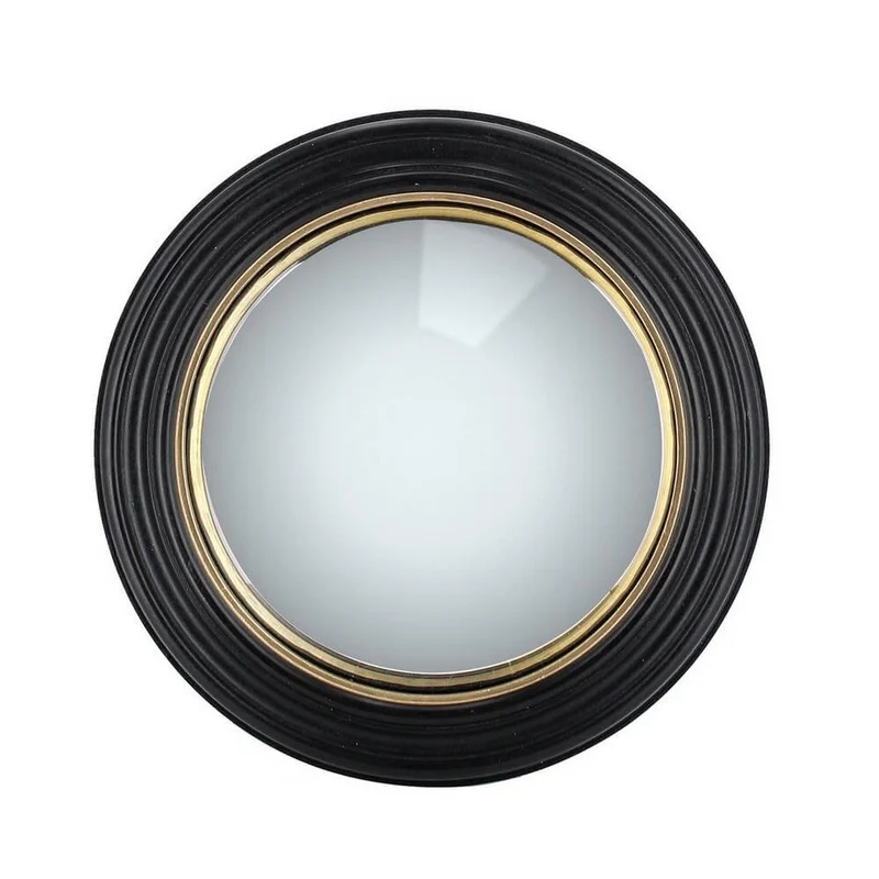 Specchio Rotondo Convesso con Cornice in Legno di Mango D28 - DUDHI