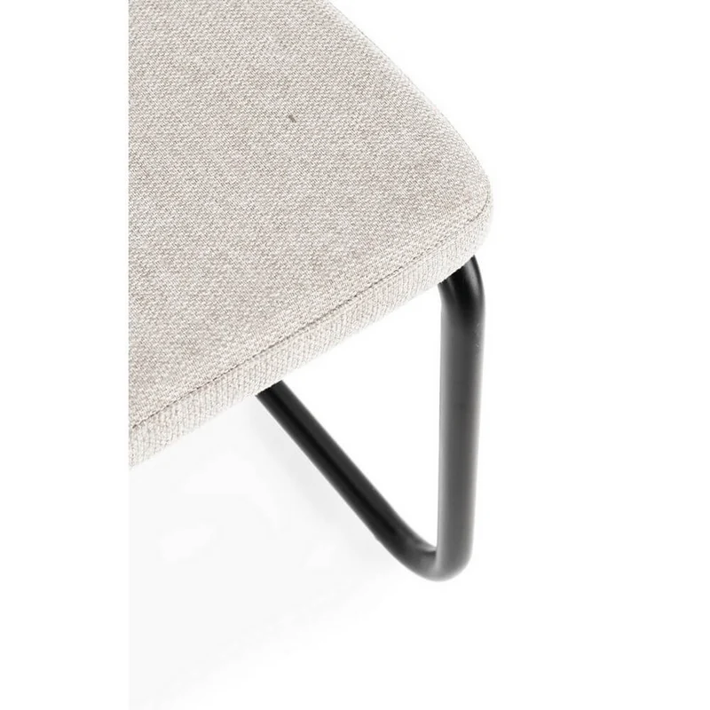 Set di 4 Sedie Imbottite in Tessuto con Gambe in Acciaio Verniciato - THELMA