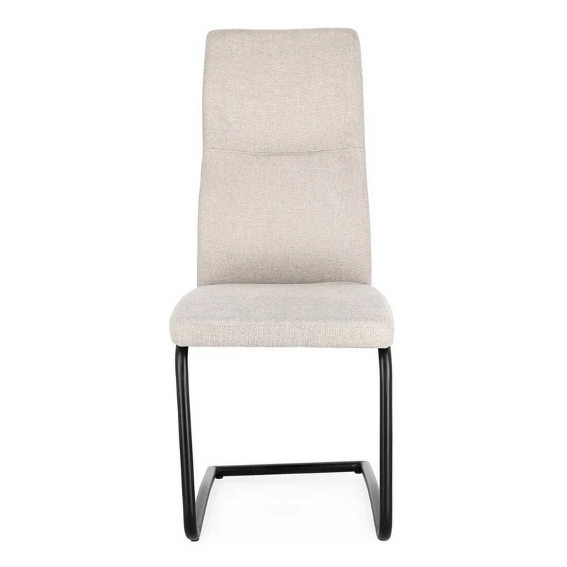 Set di 4 Sedie Imbottite in Tessuto con Gambe in Acciaio Verniciato - THELMA
