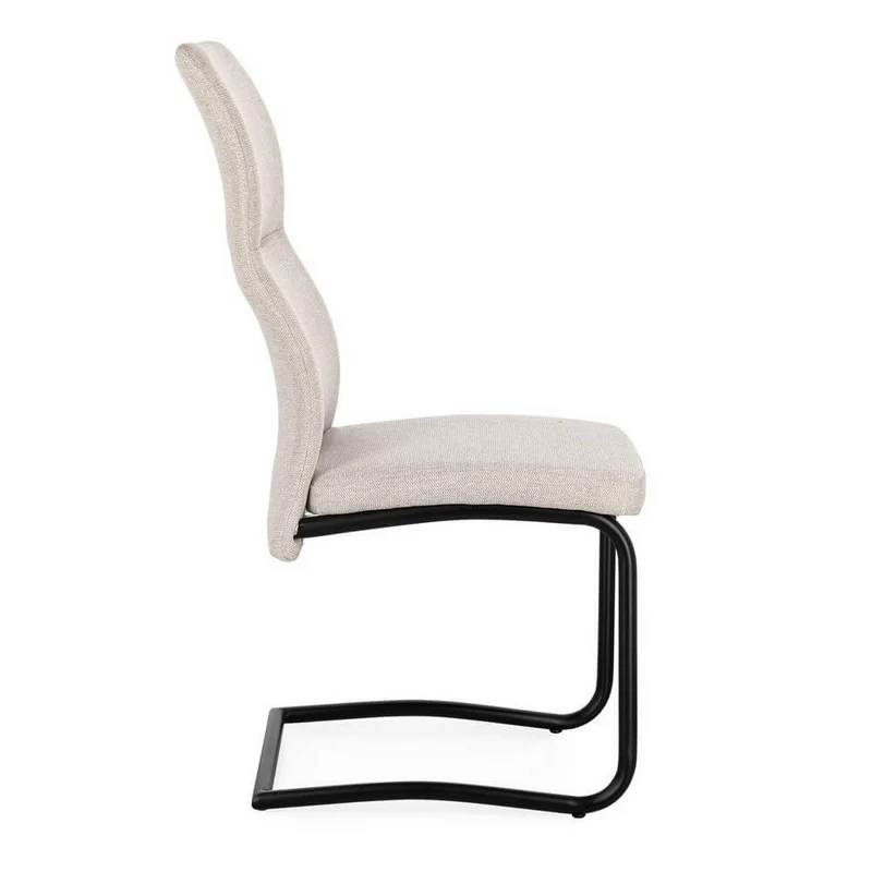 Set di 4 Sedie Imbottite in Tessuto con Gambe in Acciaio Verniciato - THELMA