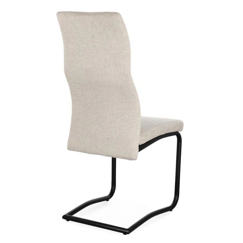 Set di 4 Sedie Imbottite in Tessuto con Gambe in Acciaio Verniciato - THELMA