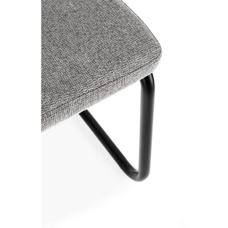 Set di 4 Sedie Imbottite in Tessuto con Gambe in Acciaio Verniciato - THELMA