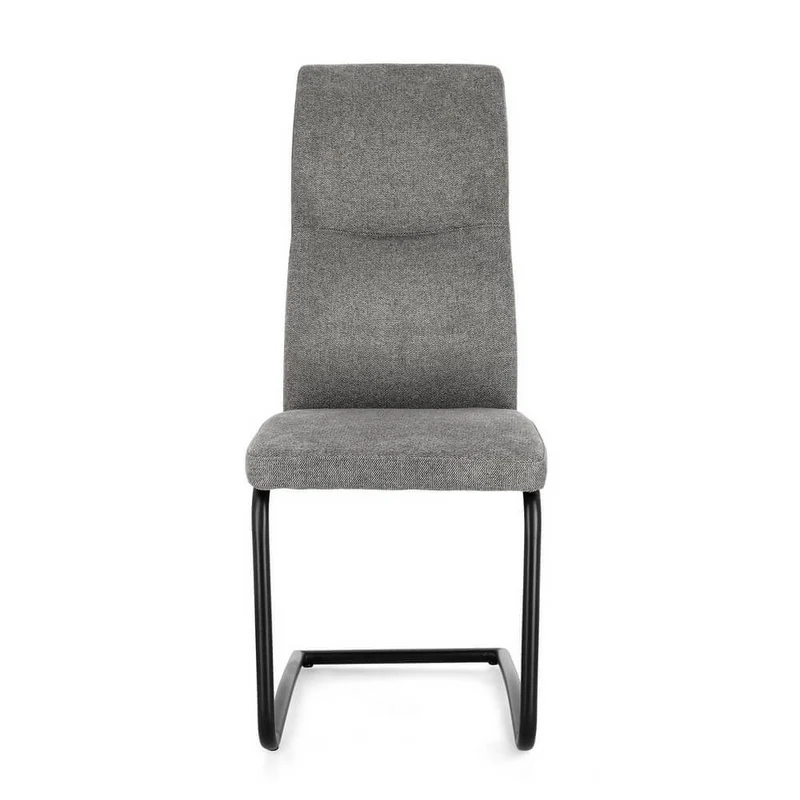 Set di 4 Sedie Imbottite in Tessuto con Gambe in Acciaio Verniciato - THELMA