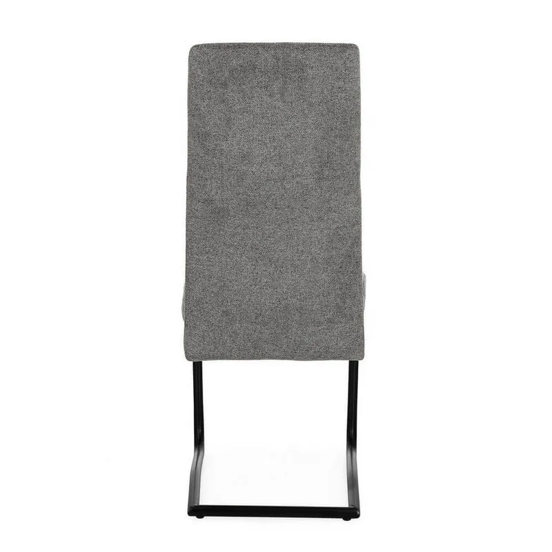 Set di 4 Sedie Imbottite in Tessuto con Gambe in Acciaio Verniciato - THELMA