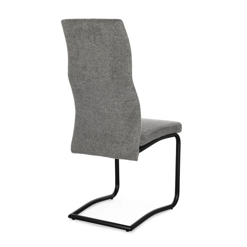 Set di 4 Sedie Imbottite in Tessuto con Gambe in Acciaio Verniciato - THELMA