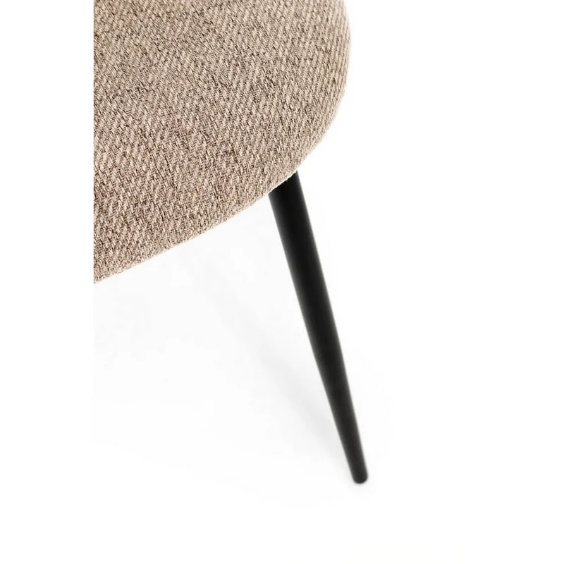 Set di 4 Sedie Imbottite in Tessuto Poliestere con Gambe in Acciaio - TANYA