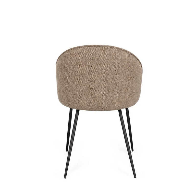 Set di 4 Sedie Imbottite in Tessuto Poliestere con Gambe in Acciaio - TANYA
