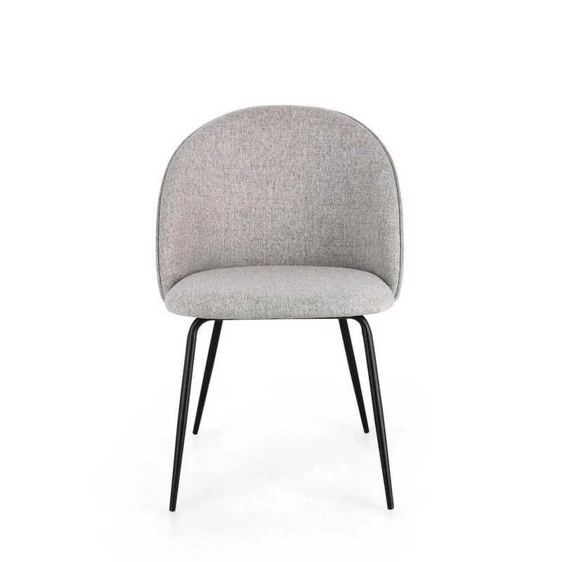 Set di 4 Sedie Imbottite in Tessuto Poliestere con Gambe in Acciaio - TANYA