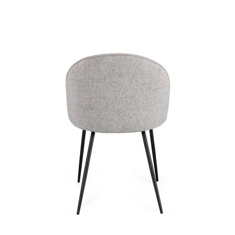 Set di 4 Sedie Imbottite in Tessuto Poliestere con Gambe in Acciaio - TANYA