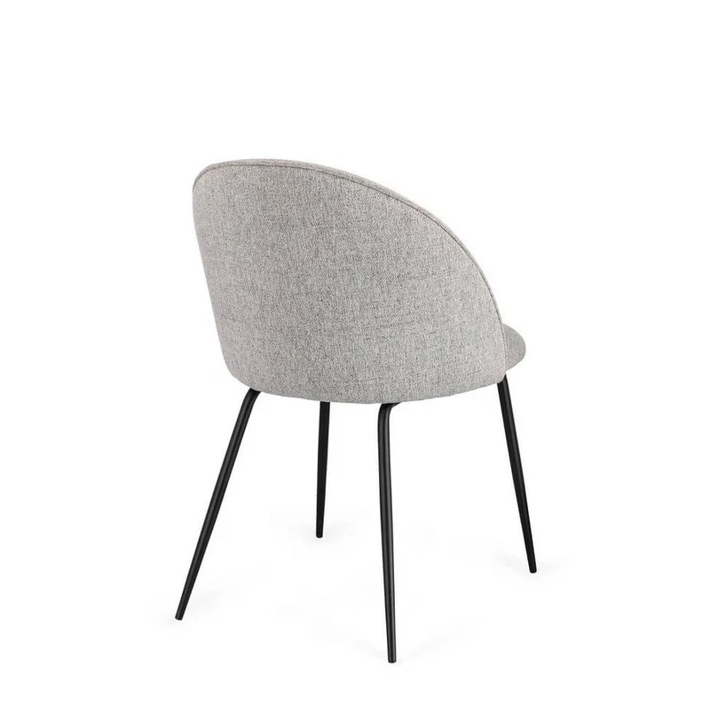 Set di 4 Sedie Imbottite in Tessuto Poliestere con Gambe in Acciaio - TANYA
