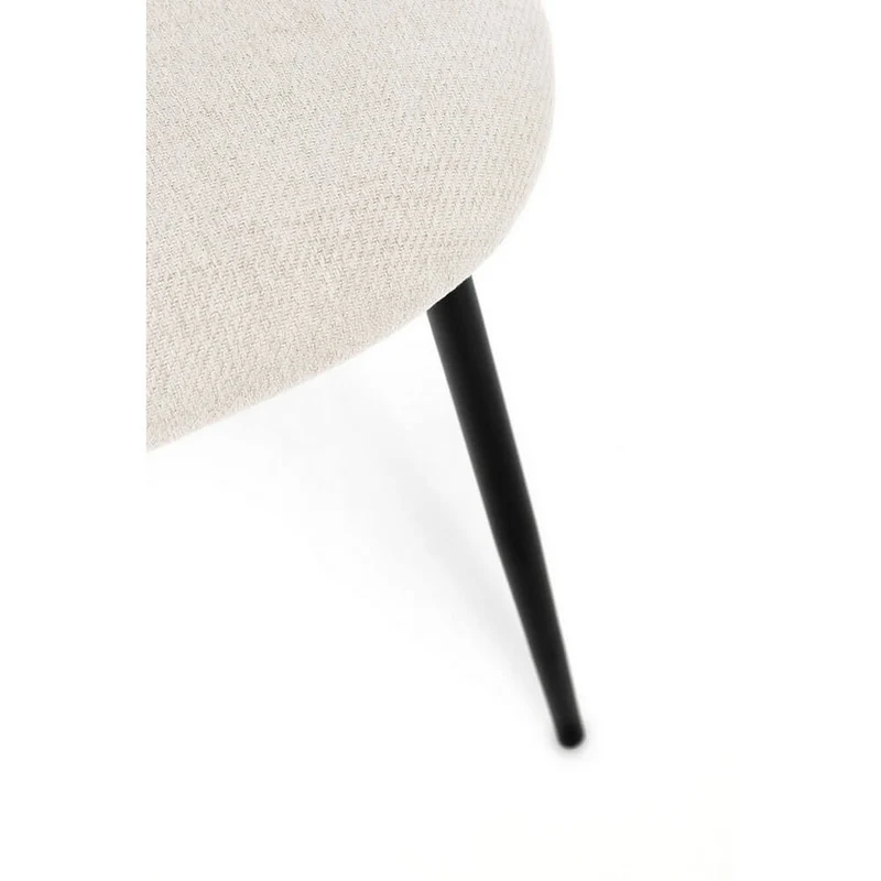 Set di 4 Sedie Imbottite in Tessuto Poliestere con Gambe in Acciaio - TANYA