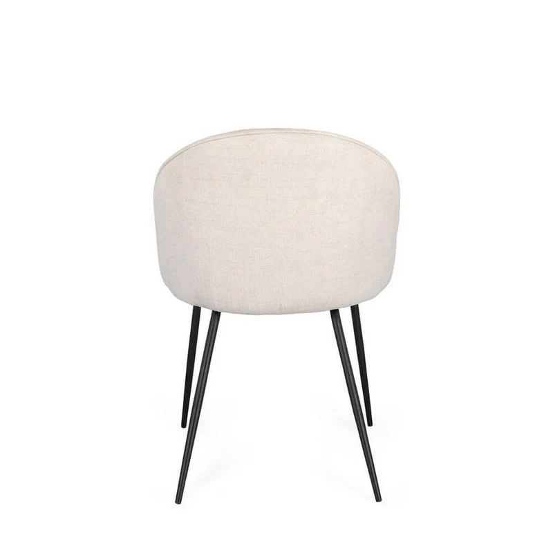 Set di 4 Sedie Imbottite in Tessuto Poliestere con Gambe in Acciaio - TANYA