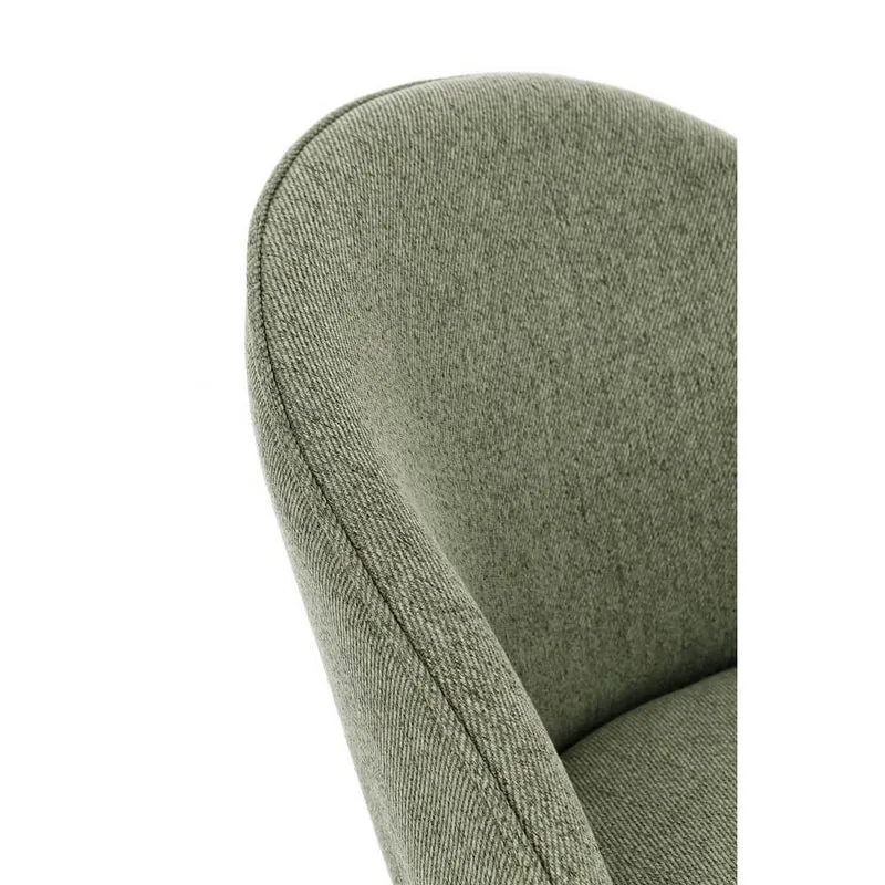 Set di 4 Sedie Imbottite in Tessuto Poliestere con Gambe in Acciaio - TANYA