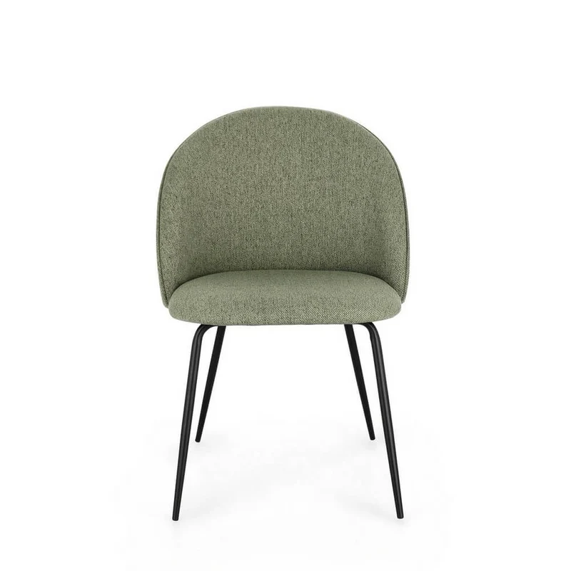 Set di 4 Sedie Imbottite in Tessuto Poliestere con Gambe in Acciaio - TANYA