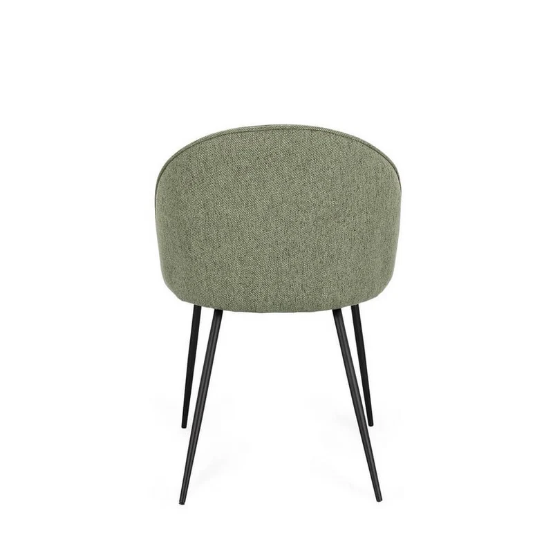Set di 4 Sedie Imbottite in Tessuto Poliestere con Gambe in Acciaio - TANYA