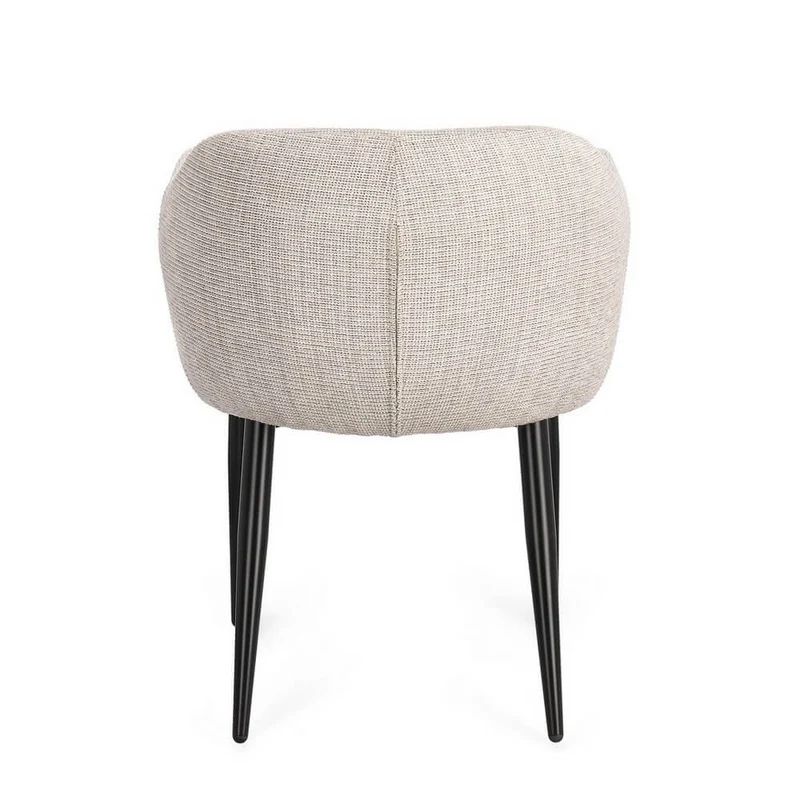 Set di 2 Sedie con Braccioli Imbottite in Tessuto Gambe in Acciaio - KATI