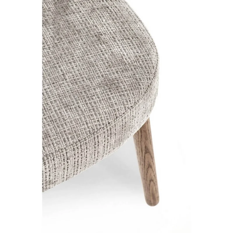 Set di 2 Sedie Con Braccioli Imbottite in Tessuto con Gambe in Quercia - ILMA
