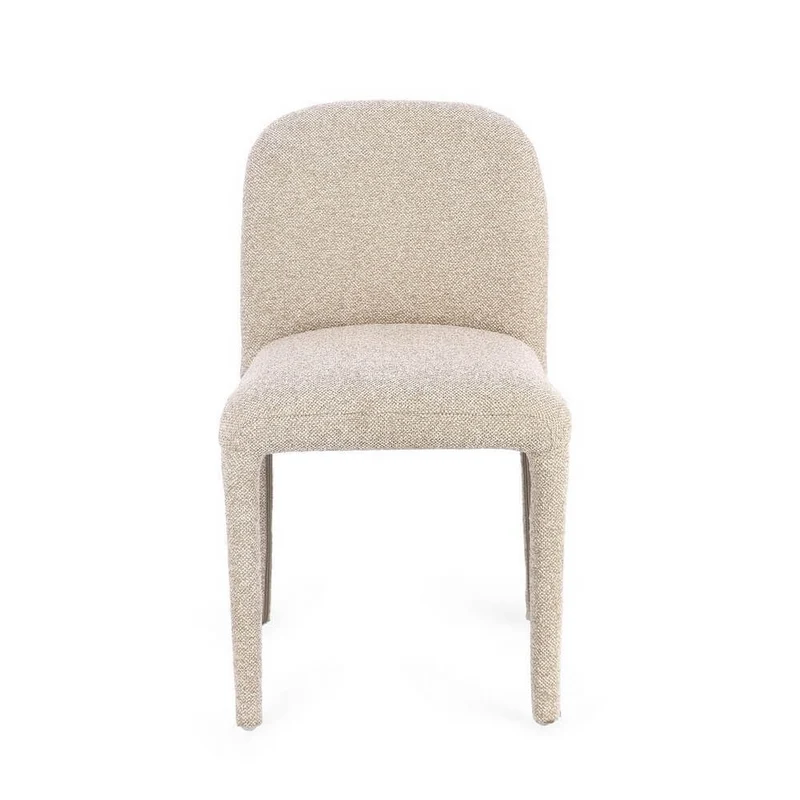 Set di 2 Sedie Imbottite in Tessuto Bouclé con Gambe in Acciaio - ANTARA