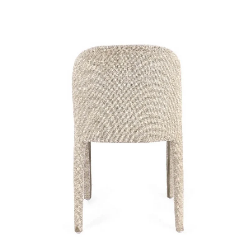 Set di 2 Sedie Imbottite in Tessuto Bouclé con Gambe in Acciaio - ANTARA