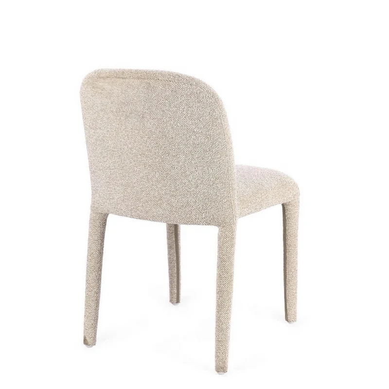 Set di 2 Sedie Imbottite in Tessuto Bouclé con Gambe in Acciaio - ANTARA