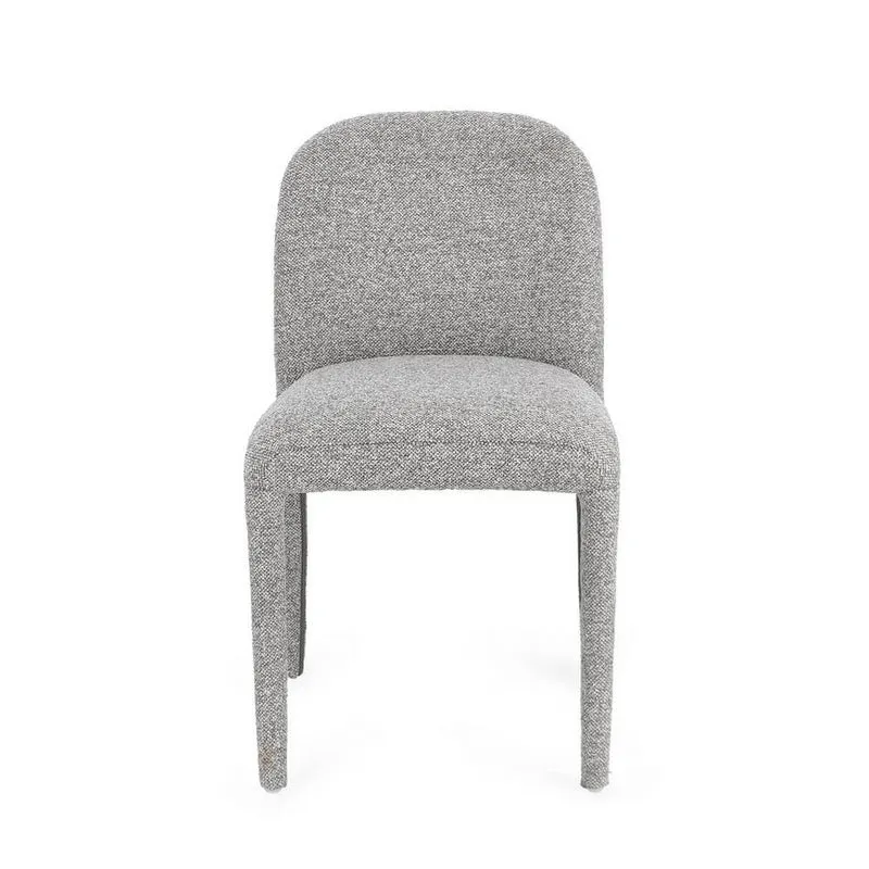 Set di 2 Sedie Imbottite in Tessuto Bouclé con Gambe in Acciaio - ANTARA
