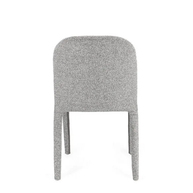 Set di 2 Sedie Imbottite in Tessuto Bouclé con Gambe in Acciaio - ANTARA