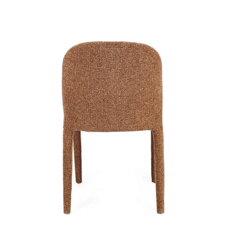 Set di 2 Sedie Imbottite in Tessuto Bouclé con Gambe in Acciaio - ANTARA
