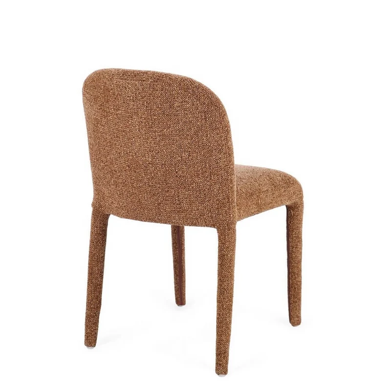 Set di 2 Sedie Imbottite in Tessuto Bouclé con Gambe in Acciaio - ANTARA