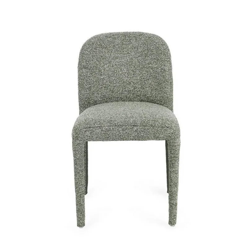 Set di 2 Sedie Imbottite in Tessuto Bouclé con Gambe in Acciaio - ANTARA