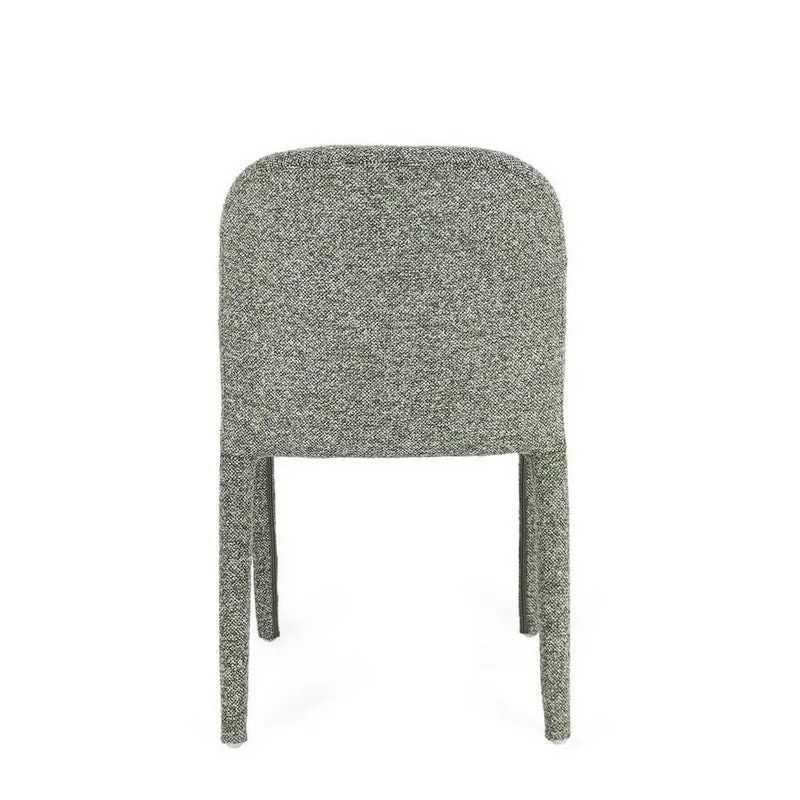 Set di 2 Sedie Imbottite in Tessuto Bouclé con Gambe in Acciaio - ANTARA