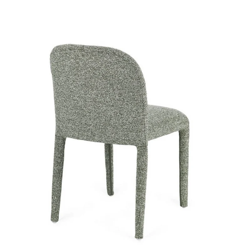 Set di 2 Sedie Imbottite in Tessuto Bouclé con Gambe in Acciaio - ANTARA