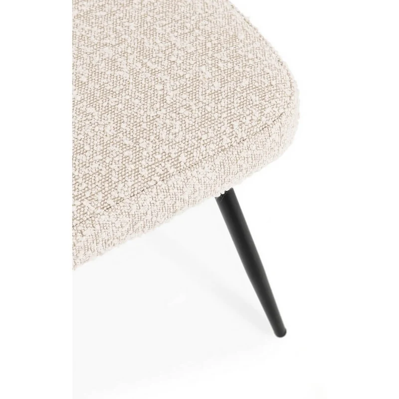 Set di 4 Sedie Imbottite in Tessuto con Gambe in Acciaio Nero - AMAIA