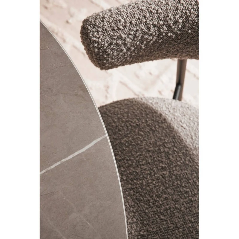 Set di 4 Sedie Imbottite in Tessuto con Gambe in Acciaio Nero - AMAIA
