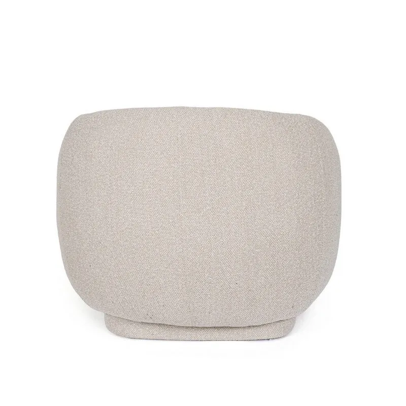 Poltrona Girevole Imbottita in Tessuto Bouclé Naturale - BRITTANY