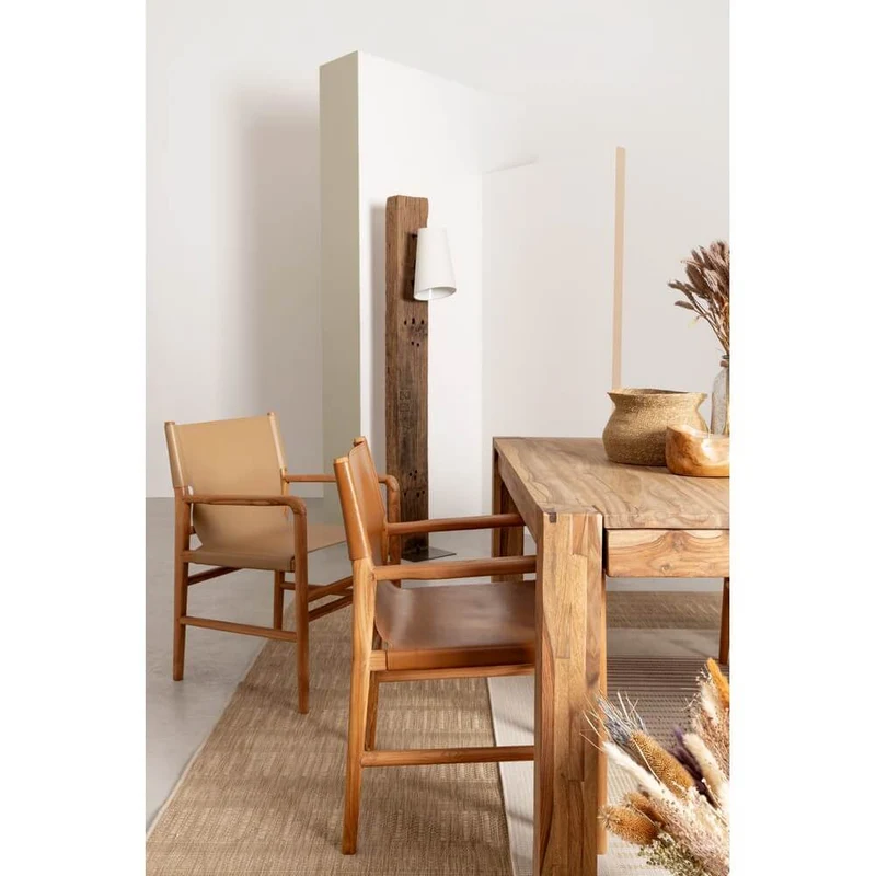 Tavolo allungabile in legno sheesham naturale 160-260x100 cm - SASHA
