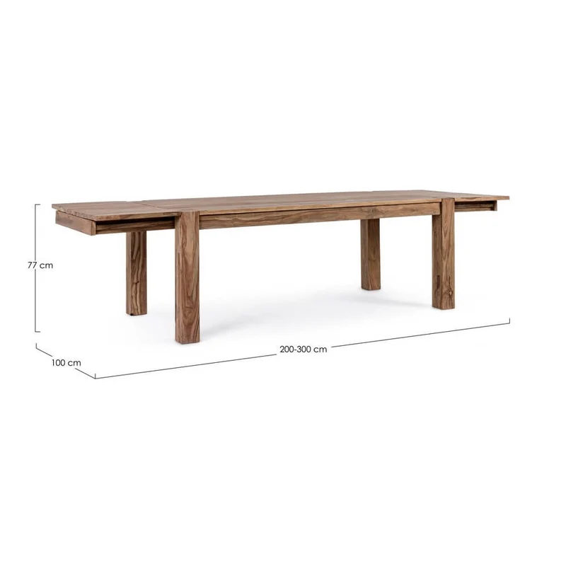 Tavolo allungabile in legno sheesham naturale 160-260x100 cm - SASHA