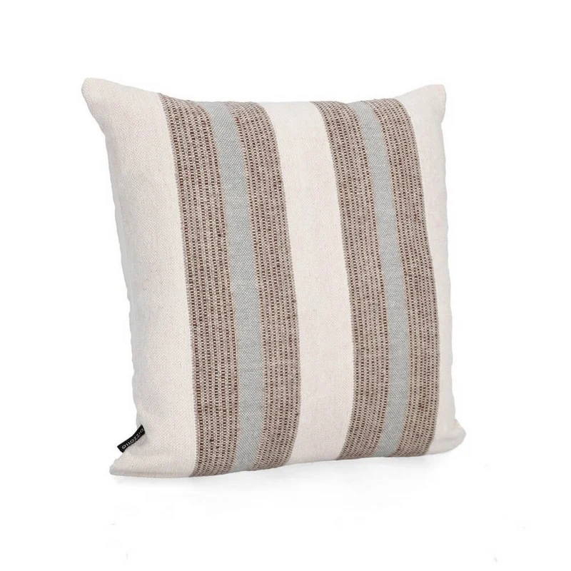 Cuscino decorativo a righe in cotone e velluto 50x50 cm - MUHAR