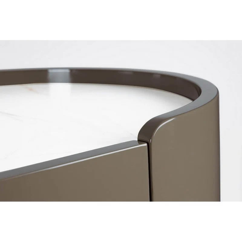 Credenza 2 Ante Laccata Lucida con Piano in Pietra Sinterizzata - OTILIA