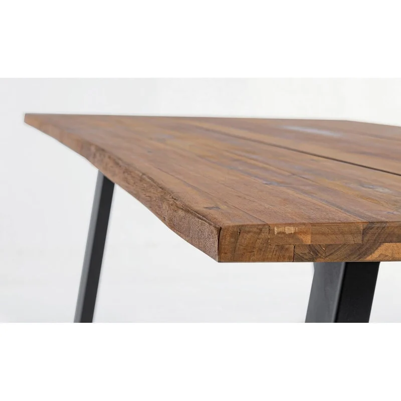 Tavolo da Pranzo in Legno di Acacia e Acciaio 160x90 cm - NORDIC