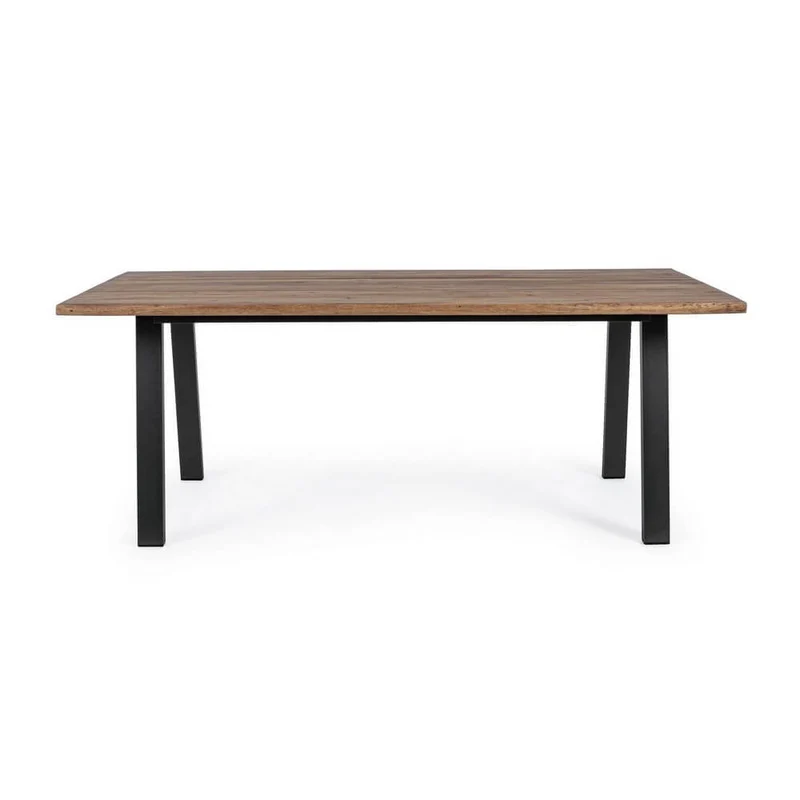 Tavolo da Pranzo in Legno di Acacia e Acciaio 160x90 cm - NORDIC