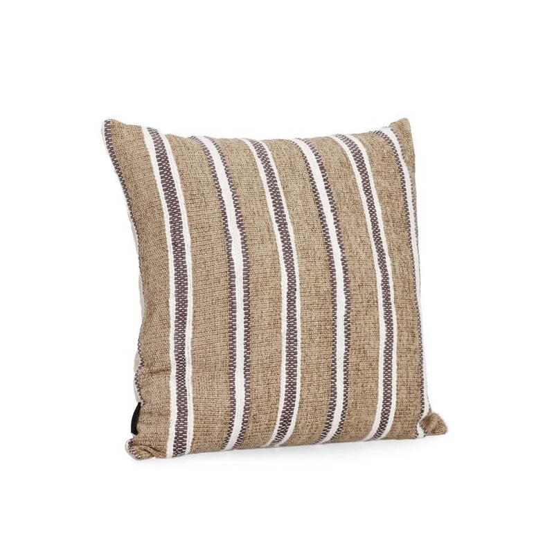 Cuscino decorativo a righe in cotone e velluto 45x45 cm - LALAP
